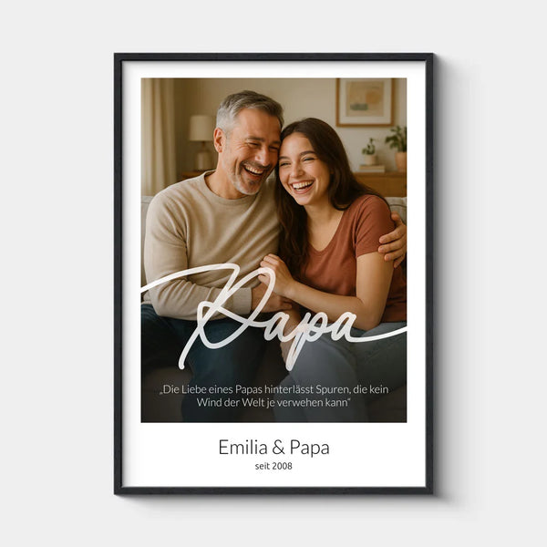 Papa, Personalisiertes Foto-Poster mit Zitat