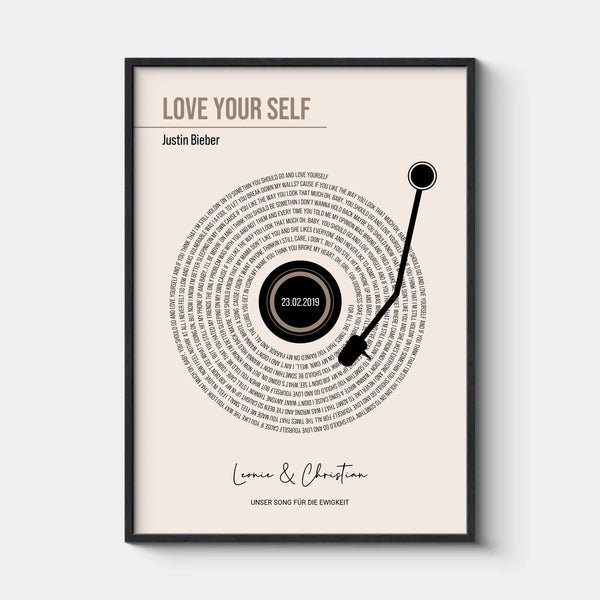 Song Text Poster, Personalisiert