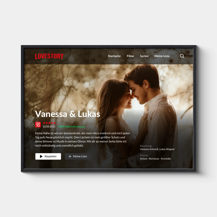 LOVESTORY Filmposter, Personalisiert