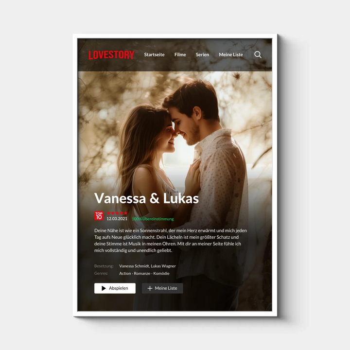 LOVESTORY Filmposter, Personalisiert