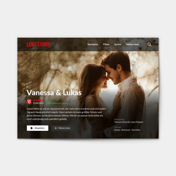 LOVESTORY Filmposter, Personalisiert