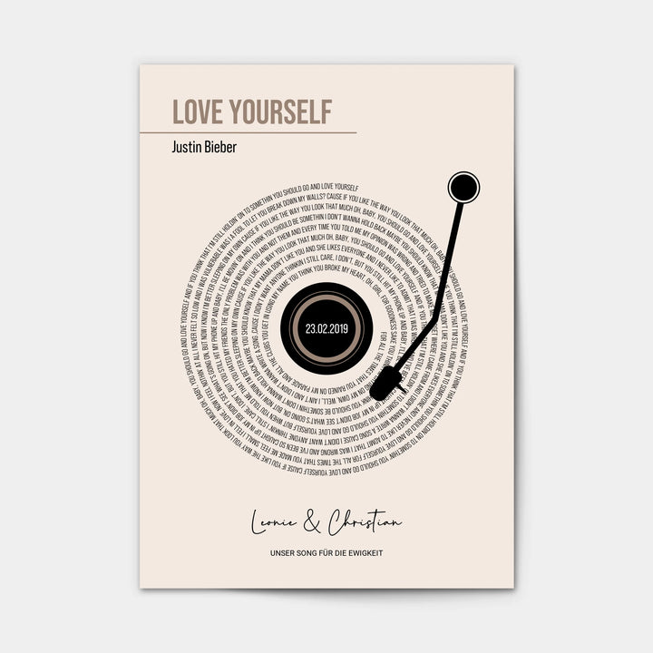 Song Text Poster, Personalisiert