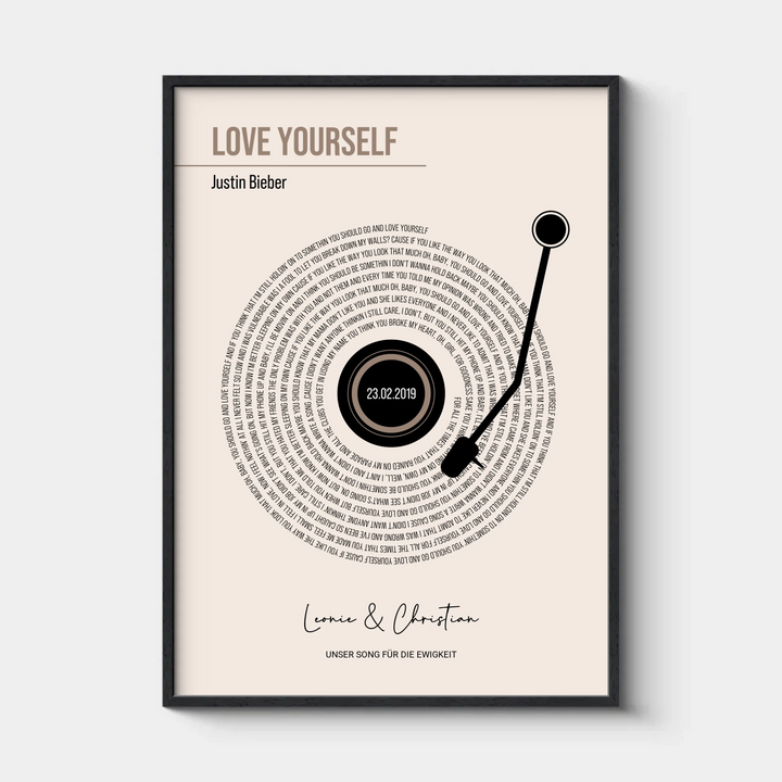 Song Text Poster, Personalisiert