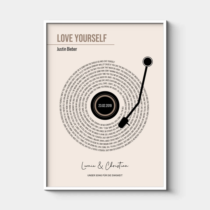Song Text Poster, Personalisiert