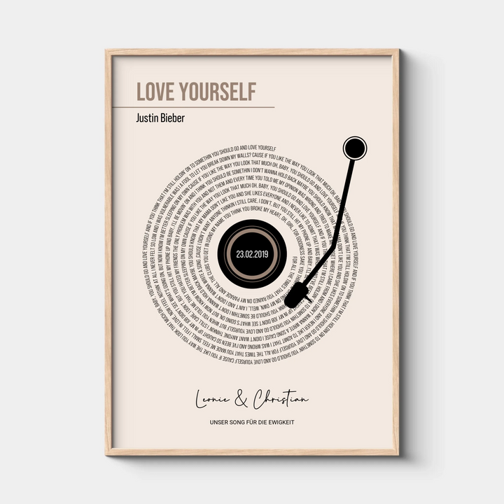 Song Text Poster, Personalisiert
