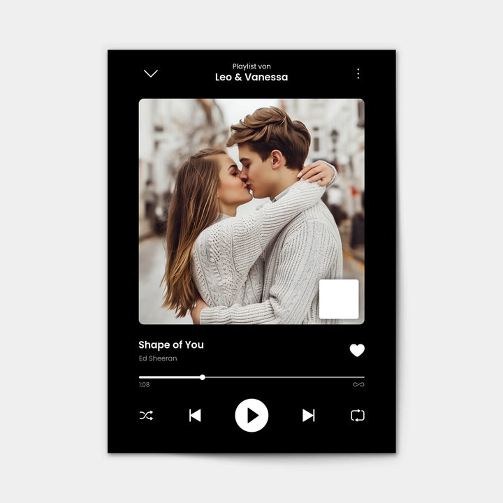 Spotify-Song, Personalisiertes Song-Poster mit eigenem Foto & QR-Code