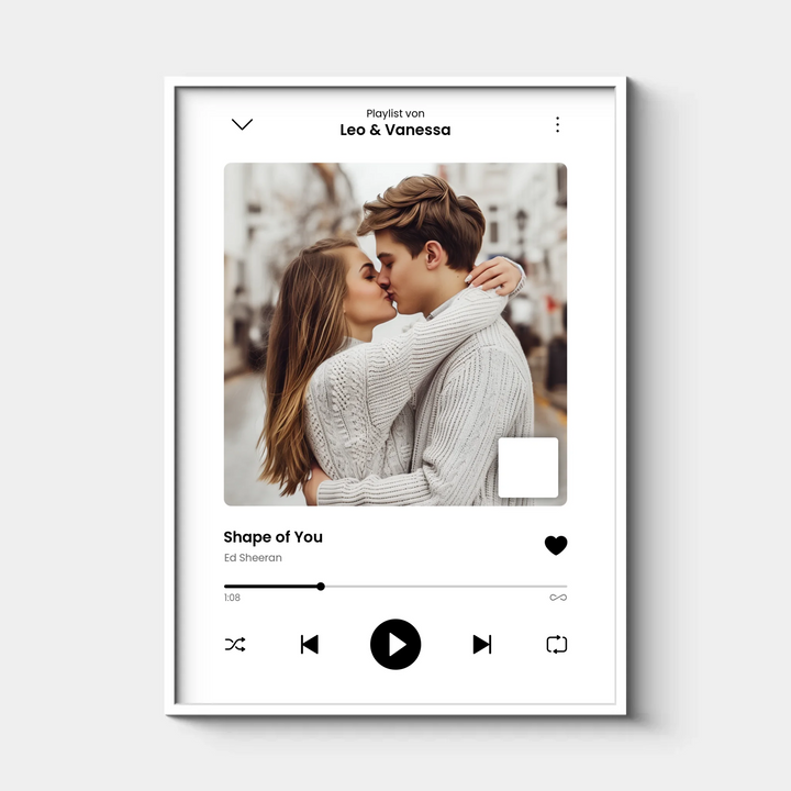 Spotify-Song, Personalisiertes Song-Poster mit eigenem Foto & QR-Code, Black Edition