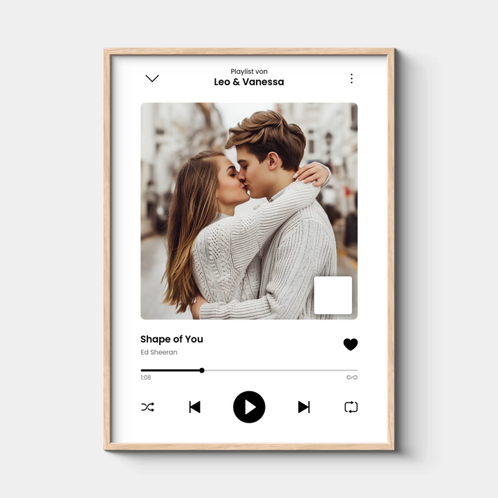 Spotify-Song, Personalisiertes Song-Poster mit eigenem Foto & QR-Code, Black Edition