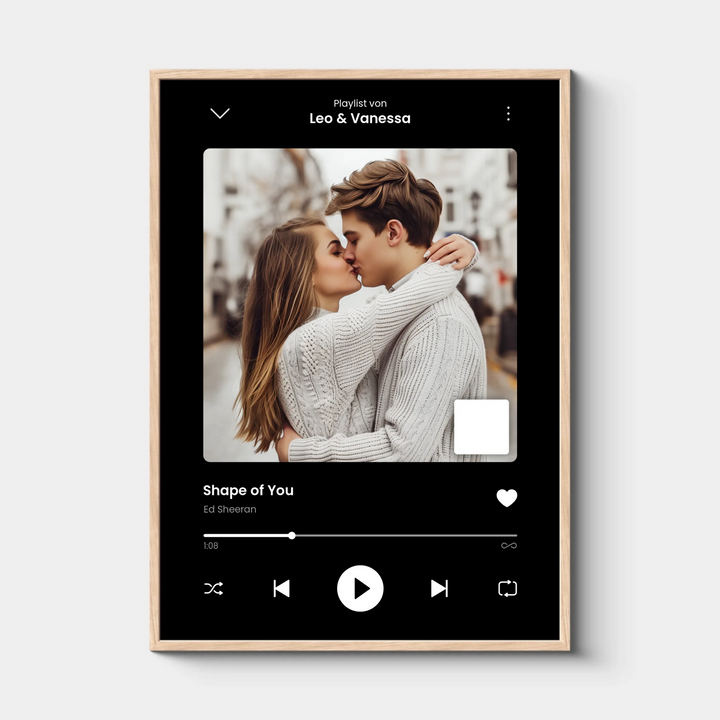 Spotify-Song, Personalisiertes Song-Poster mit eigenem Foto & QR-Code