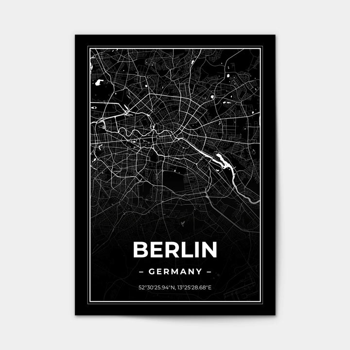 Deine Stadt, City Map, Personalisiertes Stadtkarten-Poster - Black Edition