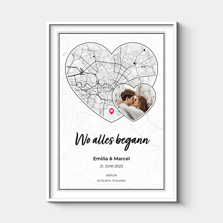 Wo alles begann, Personalisiertes Poster mit deinem Foto