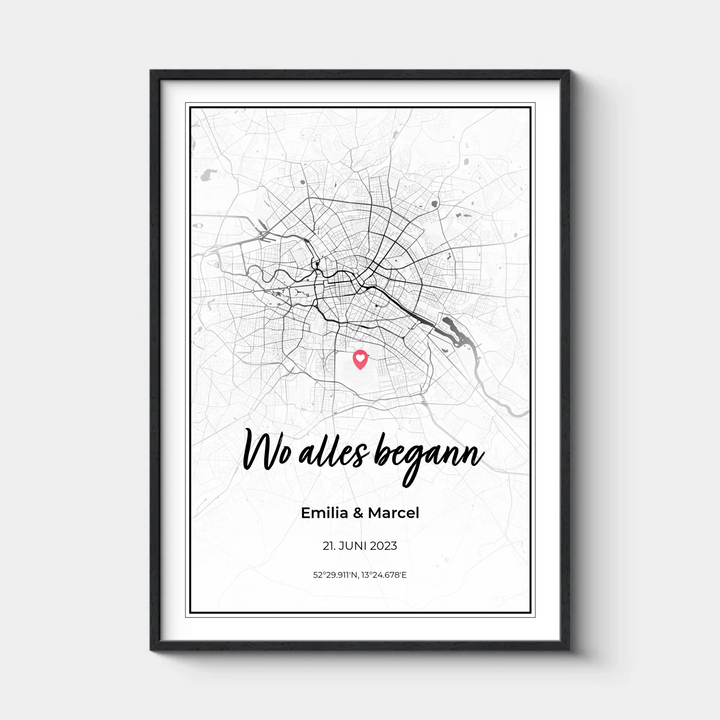 Wo alles begann, Personalisiertes Map-Poster