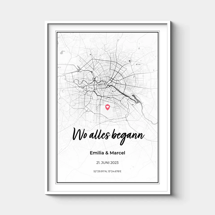 Wo alles begann, Personalisiertes Map-Poster
