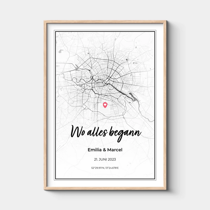 Wo alles begann, Personalisiertes Map-Poster