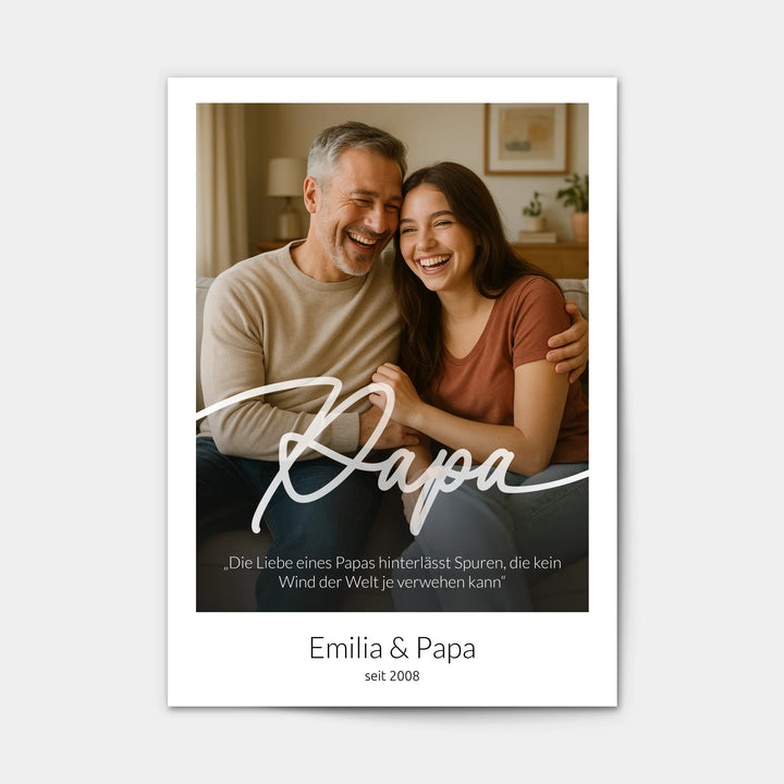 Papa, Personalisiertes Foto-Poster mit Zitat