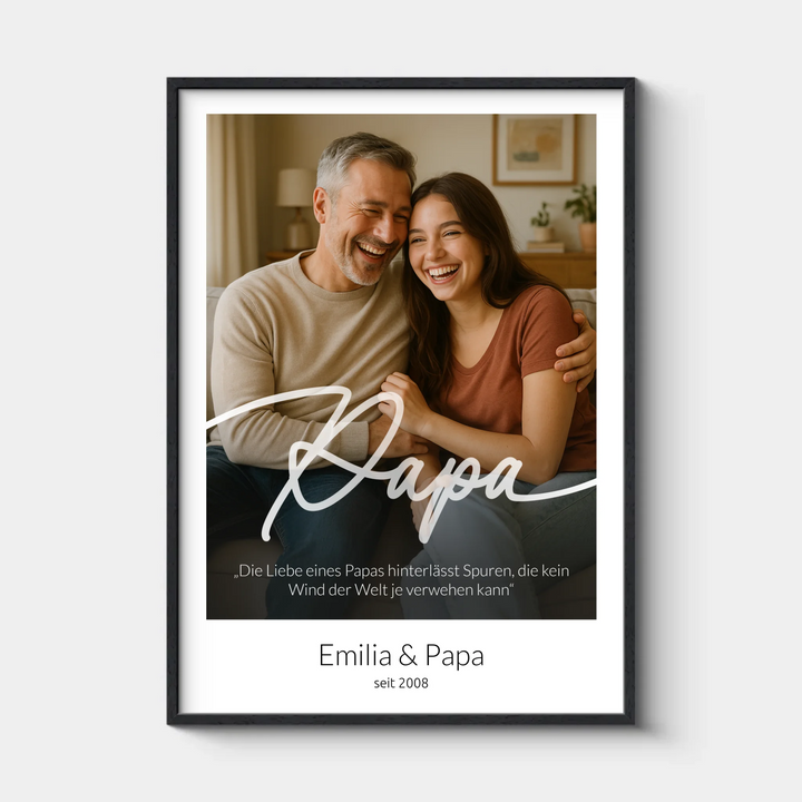 Papa, Personalisiertes Foto-Poster mit Zitat