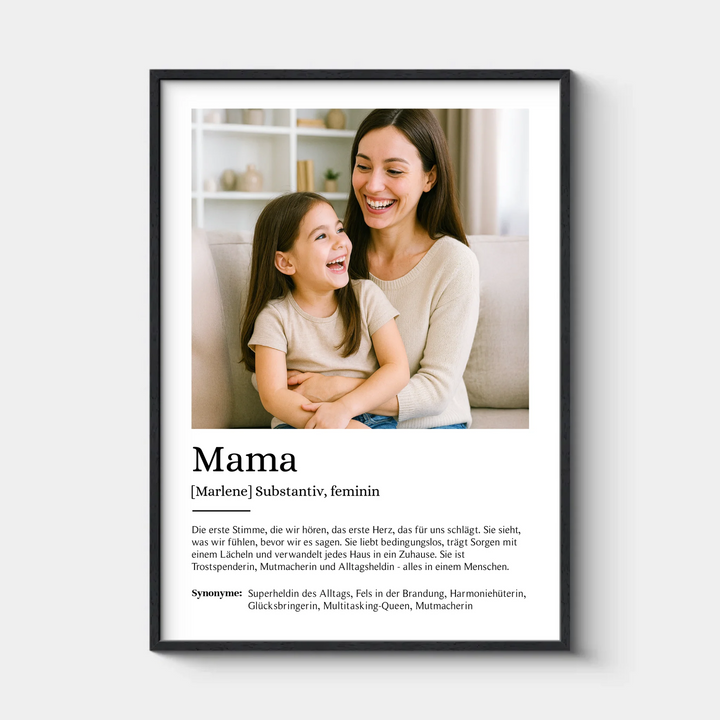 Definition Mama, Personalisiertes Foto-Poster