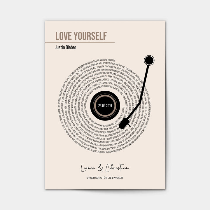 Song Text Poster, Personalisiert
