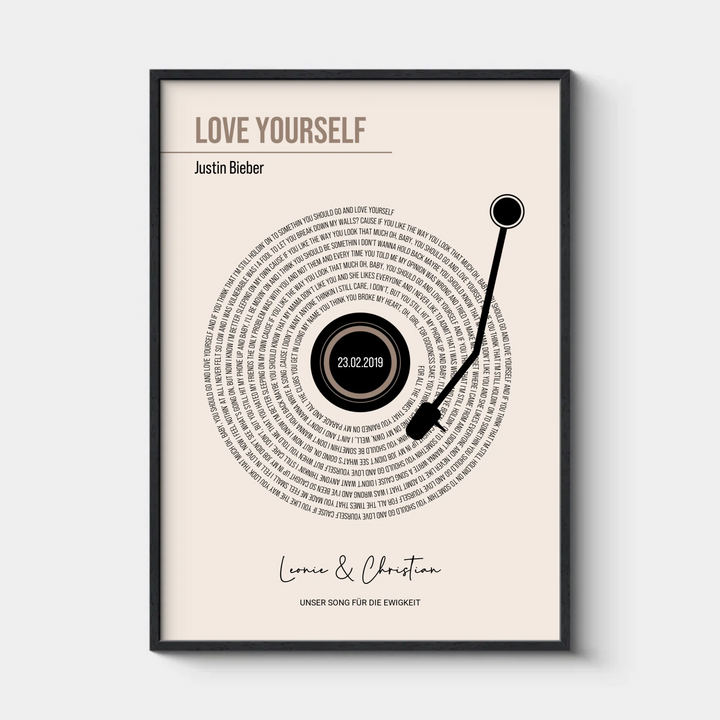 Song Text Poster, Personalisiert