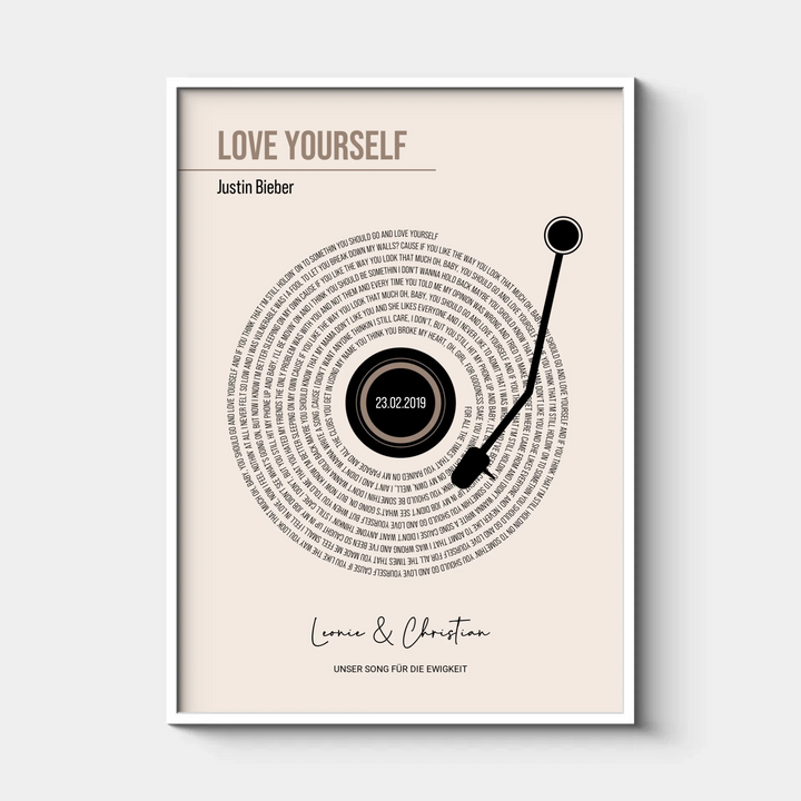 Song Text Poster, Personalisiert